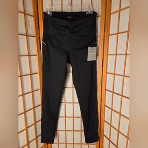 NWT WOMENS POWER LIFT ATHLETA BLACK WARM WICKS AND BREATHS COMPRESSION PANTS M
